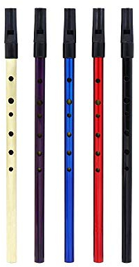 Irish Whistle,Flute Irlandaise,Tin Whistle,D Sifflet Irish Whistle D Multicolore Cuivre Sifflet Traditionnel D Instrument De Soufflage avec Pochette(Noir)