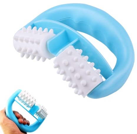 Xinlie Anti Cellulite Roller, Massageroller Cellulite Massage Roller mit Griff für Cellulite Entferner, Anti Aging, Entfernen Toxine (Blau)