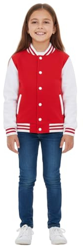 A2Z 4 Kids Girls Boys Varsity Jacket Baseball Coat Age 2-13 Years | Baseball Style Coat With Ribbed Cuffs, Button Fastening & Side Pockets