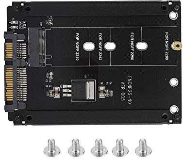 Bewinner Adaptador M.2 NGFF a SATA, 22 pines M.2 NGFF SSD a 2.5 SATA Converter para WinXP/Vista/Win7/Win8 32 dígitos/64 dígitos MAC/LINUX, M.2 a SATA M Adaptador clave