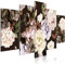 decomonkey Bilder Blumen 200x100 cm 5 Teilig Leinwandbilder Bild auf Leinwand Vlies Wandbild Kunstdruck Wanddeko Wand Wohnzimmer Wanddekoration Deko Rose Lilie Natur