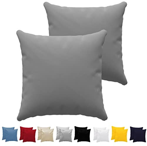 Dreamzie Kissenbezug 60 x 60 cm (Set mit 2) - 100% Jersey Baumwolle 150 g/qm Kissenbezüge -Anthrazit - Für Kissen 60 x 60 cm - Kissenhülle - Kissenbezug - Resistent und Hypoallergen