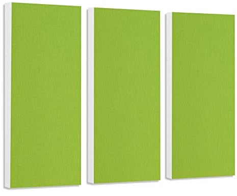 platino24 Schallabsorber COLORE aus Basotec G+ I Akustikpaneele mit Akustikfilz I 3 Wand-Paneele in Hellgrün I Akustikplatten zur Schalldämmung in Büro, Studio & Wohnung
