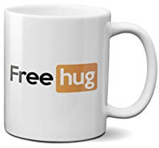 Free Hug Mug - Funny Novelty Rude Adult Website Present Gift Idea Coffee Tea Ceramic Handle Idea Heavy Duty Handle Dishwasher and Microwave Safe (White)