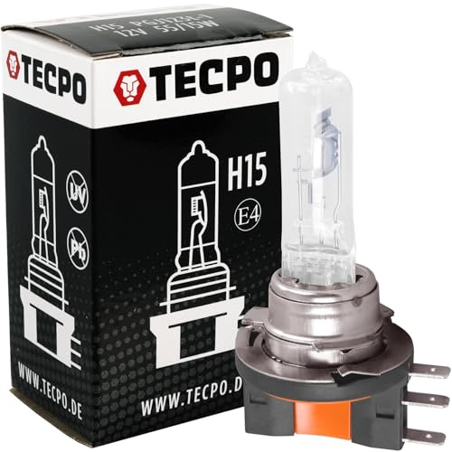 TECPO H15 Halogen Auto-Lampe 12V 55/15W Glühbirne PGJ123t-1 Glühlampe Birne