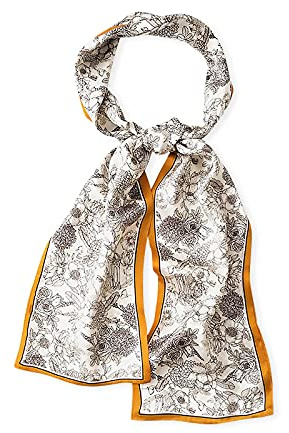 LumiSyne Damen Seidenschal Skinny Schal Schmale Lange Halstuch Geometrische Muster Klassische Retro Stil Leicht Seidentuch Dekoration Halstuch Kopfschmuck Haarband Bandana