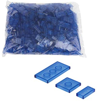 CMC imports 90 Klemmbausteine Fliesen Tiles Bausteine 1x2 2x2 2x4 Noppen Kompatibel freie Auswahl 34 Farben (192 - Blau Transparent)