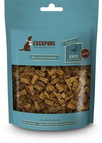 ESCAPURE Softies - Hunde Leckerli aus Entenfleisch in Premium Qualität - 98% Muskelfleisch - Softer Protein Trainingssnacks ohne künstliche Zusatzstoffe & Getreide (150g)