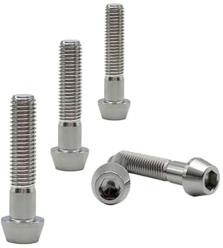 5pcs Boulons en Titane de Tige de Vélo, M5 Vis de Potence de Vélo, Vélo Boulons de Tige Fixes s, Vis de Tige de Bicyclette pour MTB Vélo de Route de Montagne
