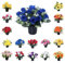 Rose Artificial Flowers in Grave Flower Pots – UV Resistant, Realistic, Long-Lasting Design for Cemetery Decorations, Grave Displays, Memorial Tributes, Home & Garden Floral Arrangements (Blue)
