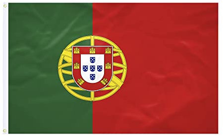 Bandera de Portugal – 150 x 240 cm – Tejido reforzado – Costura duradera – Colores vivos – Bandera exterior interior – ojales integrados – Bandera nacional