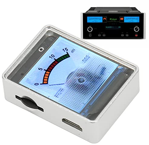 Audio-VU-Meter, 1,3-Zoll-Display, Aluminiumlegierung, 42 DB, Analoges VU-Meter, Sprachaktivierter VU-Panel-Pegelverstärker, Schallpegelanzeige für Stereoverstärker