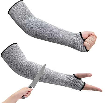 ARCLIBER Manchons de protection de niveau 5 pour homme et femme avec trou pour le pouce, protège-bras de 45,7 cm pour peau fine, jardinage, coupe, toilettage des animaux de compagnie