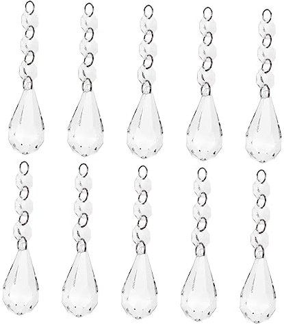 Warmhm 20pcs Crystal Beads Adornment Diy Pendant Bead Curtain Pendant Hanging Wall Decor