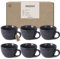 HOMEBERLIN® Design Cappuccino Tassen Set - 200ml Kaffeetassen 6er Set - Premium Kaffee Tassen Set aus hochwertigem Steingut - 6 moderne Kaffeetassen aus 100% Handfertigung - Dickwandige Kaffee Tasse
