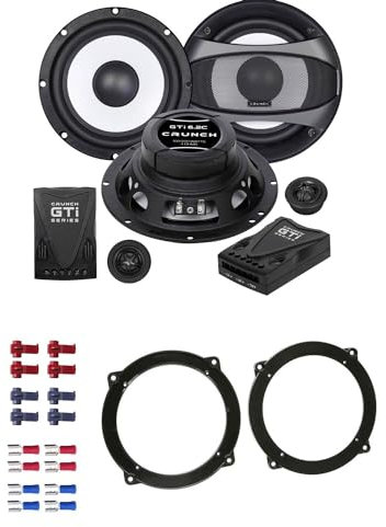 EHO Crunch GTI 6.2C Lautsprecher mit Einbauset kompatibel mit Audi TT Coupe (8J) 2006-2014 Seitliche Heckablage 400 Watt 165mm 2 Wege Kompo