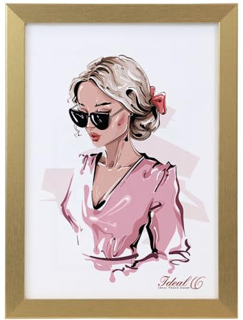 IDEAL TREND Bilderrahmen Hekla Holzrahmen Posterrahmen Picture Frame Collage Poster Foto Rahmen: Farbe: Gold | Format: 30x40