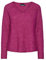 PIECES Pcellen Ls V-Neck Knit Noos BC Pull en Tricot, Fuchsia, S Femme