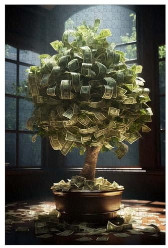 Puzzle für Erwachsene, 1000 Teile, aus Holz, für Fantasy Money Tree, Dollars (C ; 1000)