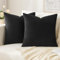 Slozzi 2er Set Samt Kissenbezüge Haushalt Dekokissen Dekorative Kissenhülle Weich Sofakissen für Sofa Schlafzimmer Wohnzimmer 50x50 cm Schwarz