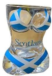 Red Souvenirs Scotland St Andrews Saltire Flag Bikini Glass Shot Glass