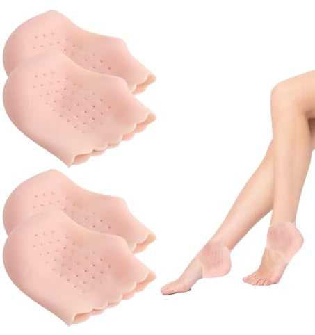 Fersenpolster,4 Stuck Silikon Fersenschutz für Schuhe,Fersenschutz aus Gel,Silikon Socken,Socken Mit Fersenpolster,Fersenschoner Mit Löchern für Fersenschmerzen,Plantarfasziitis,Trockene Rissige Ferse