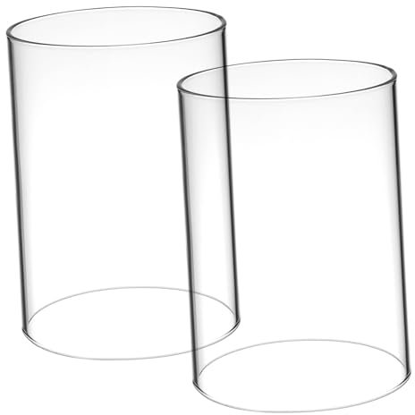 Yardenfun 2stücke Klarglas Kerzenabdeckung Kerzenhalter Winddichter Kerzenschutz Für Romantische Tischdekoration