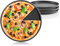 Alleshelfer Teglia per pizza, 4 pezzi, rotonda, 20 cm, teglia per pizza, vassoi per pizza, vassoi per pizza, in acciaio al carbonio, per pizza e cake