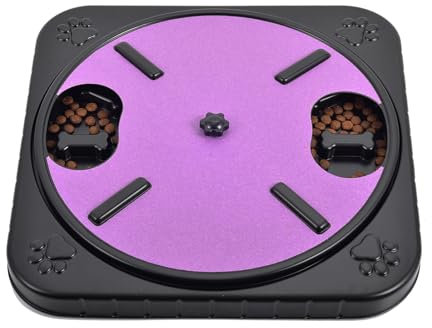kurriuwu Pet Nail Care Tool Rotating Lid Dog Toy Scratcher Pad Multi-functional File Slow Feeding Treats Dispenser Training Cleaning Scratching for Healthy Purple