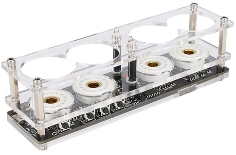 Beufee 4-Bit-Nixie-Vakuumröhrenuhr, Integriertes DIY-Design, Nixie-Röhrenuhr Mit Fernbedienung Für QS30 Bis 1/SZ1 Bis 1/SZ3 Bis 1/SZ Bis 8