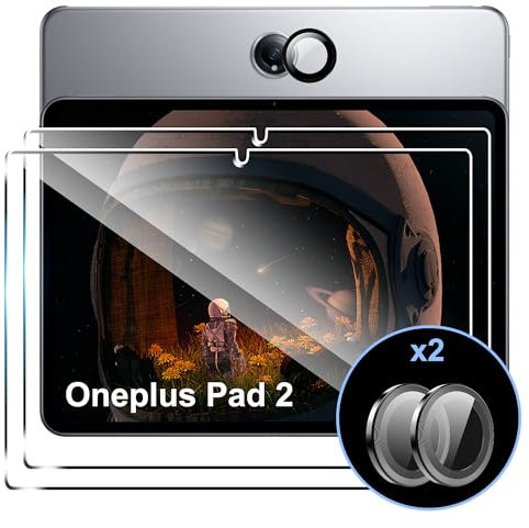 zZjoOoj Pellicola protettiva per schermo Oneplus Pad 2/OPPO Pad 3 Pro (2024 12.1''), 2 pellicole protettive HD con 2 pellicole protettive in vetro temperato, durezza 9H, senza bolle
