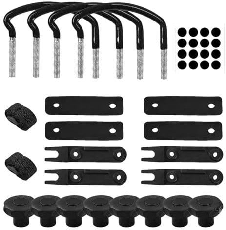 Roof Rack U Bolt Clamps - 4 Cargo Box Mounting Bracket, Roof Rack Mounting Brackets | 4 Cargo Carrier Rack Bolts, 85mm Inside Width Roof Rack U Bolt Clamps With 8 Lock Nuts, 2 Straps