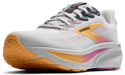 Brooks Women’s Ghost 17 Neutral Running Shoe, Oyster/Apricot/Pink, 8.5 Narrow