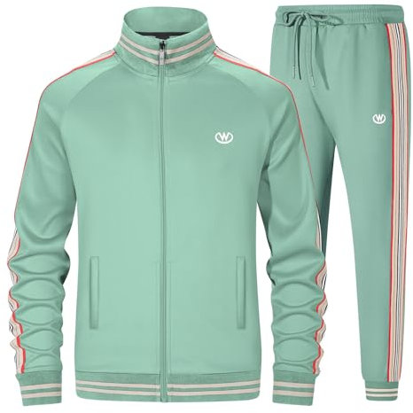 W JIANWANG Herren Trainingsanzug Jogginganzug Sportanzug Tracksuits 2 Teiliges Lässiges Athletisches Jogging 5020-3XL