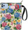 CRASPIRE Custodia per Libri con Fiori di Ortensia Copertina Protettiva Lavabile con Tasca con Cerniera per Accessori per Libri Portafoglio Leggero 11 x 8.7 Pollice Copertina Morbida Copertina Rigida