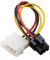 TECHZOCO Cable alimentación 4 Pines Macho Molex a 6 Pines PCI Express, Cable de fuente de alimentación a Tarjeta gráfica, Apto para tarjeta gráfica NVIDIA, GeForce, Gigabyte, Zafiro, 6 pines, 15 cm