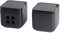 KOOK TIME Set de accesorios cocina - incluye Salero de cocina y bote de Ajos - bote para ajos y salero de cocina con tapa basculante - Cerámica y bambú - 11.5x11.5x11.5 cm. (Set 2 Tapa Negro)