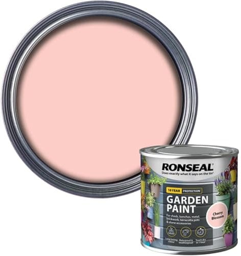 AOC24 Garden Fence Paint 250ml – Multi-Surface Exterior Paint for Wood, Brick, Metal, Stone & Terracotta – Waterproof, Resists Fading, Matt Finish for Sheds, Fences, (Cherry Blossom, 250ml)