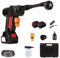 Rondella ad alta pressione a batteria con 2 batterie, idropulitrice a batteria con ugello multifunzione 6 in 1, 21 V, idropulitrice portatile ad alta pressione, idropulitrice per auto, giardino (nero)