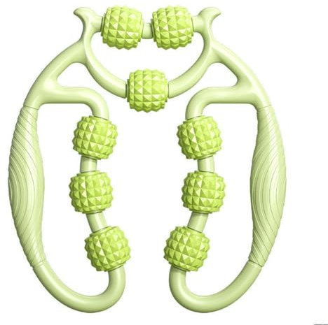 Rouleau musculaire pour jambes, Rouleau de Massage Anti-Cellulite 360 °, pour Les Muscles Manuel 9 Roues Rouleau Cellulite pour Les Cuisses Rouleau en Mousse, Soulage la Fatigue, Vert