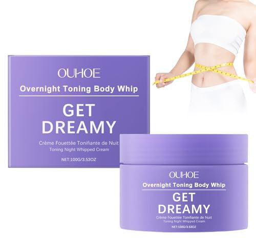 100g Overnight Toning Körper Creme Nachtpflegecreme Feuchtigkeitsspendende Nachtpflege Für Zarte Haut, Leichte Formel Schnell Einziehend, Nicht Fettend, Ganzkörperanwendung, Glänzendes Hautgefühl