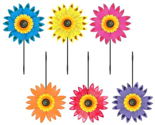 Flower Wind Spinner, Wetterfest, Sonnenblumenwindmill, 9,84 Zoll, Sturdy Design, dekoratives Gartenornament für Hof, Garten, Backyard und Outdoor Landschaftskunst