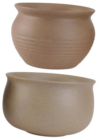 ibasenice 2 Pièces Pots de Fleurs Cache Pots pour Plantes Décoratifs Respirants Couleur Kaki pour Intérieur