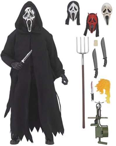 Ghostface Figur Ghostface Actionfigur Anime Figur 18 cm bewegliche Gelenke (mit Zubehör) stehende Pose Modell PVC Statue Sammlerstück Wohnkultur Geschenke