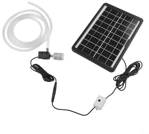 6W 9V Solar Panel Wasserpumpe Kit mit 12V Tauchpumpe 240L/H Durchflussmenge mit einer 2 Meter Wasserleitung und einem Filter für Teich Brunnen Aquarium