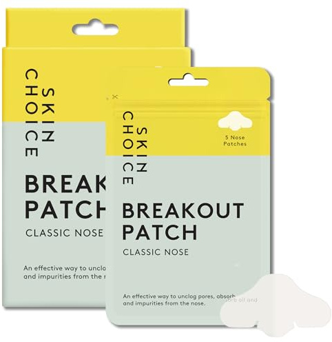 SKIN CHOICE Pore Nose Strips, Blackhead Hydrocolloid Nose Patches, 15 PCs | Breakout Patch Classic Nose. Gentle No-Tug Gunk Absorbing Pore Strips for T-Zone Blemishes. Vegan, Korean Skincare