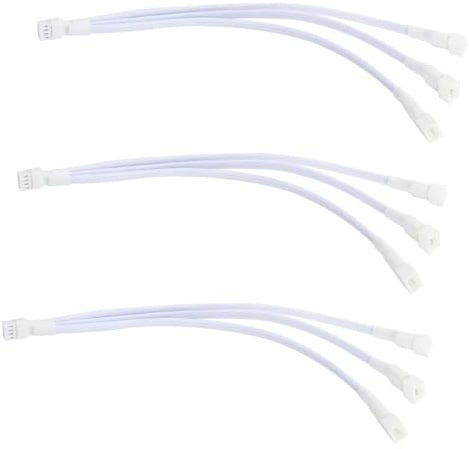 3 unidades PWM Splitter PWM Fan Splitter PC Ventilador placa base Y Cable | divisor Cable, Adaptador Cable, Adaptador 4 Pin/3 Pin Cabl,e Ventilador, para Fan Hub, Computadora, Atx Cable, Alargador Argb