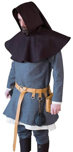 Burgschneider - Gugel Cucullus - Braun (Standard, für Damen & Herren, Wolle) Historisch - Medieval