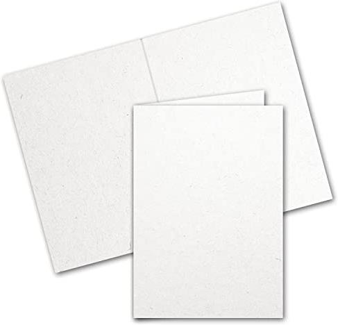 ARTOZ 50x Doppelkarten DIN A6 - Farbe: birch (weiß/cremeweiss) - 10,5 x 14,8 cm - hochdoppelt - Serie Greenline