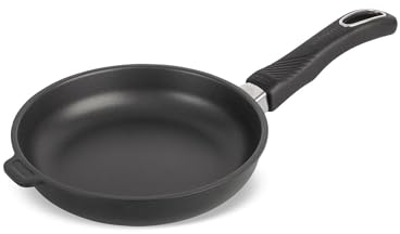 Original Gundel GUSS-BRATPFANNE INDUKTION flach, Ø 20 cm, Höhe 4,5 cm, BIOTAN-Oberfläche, PFOA-frei, Akku-Therm Boden - fester Stiel